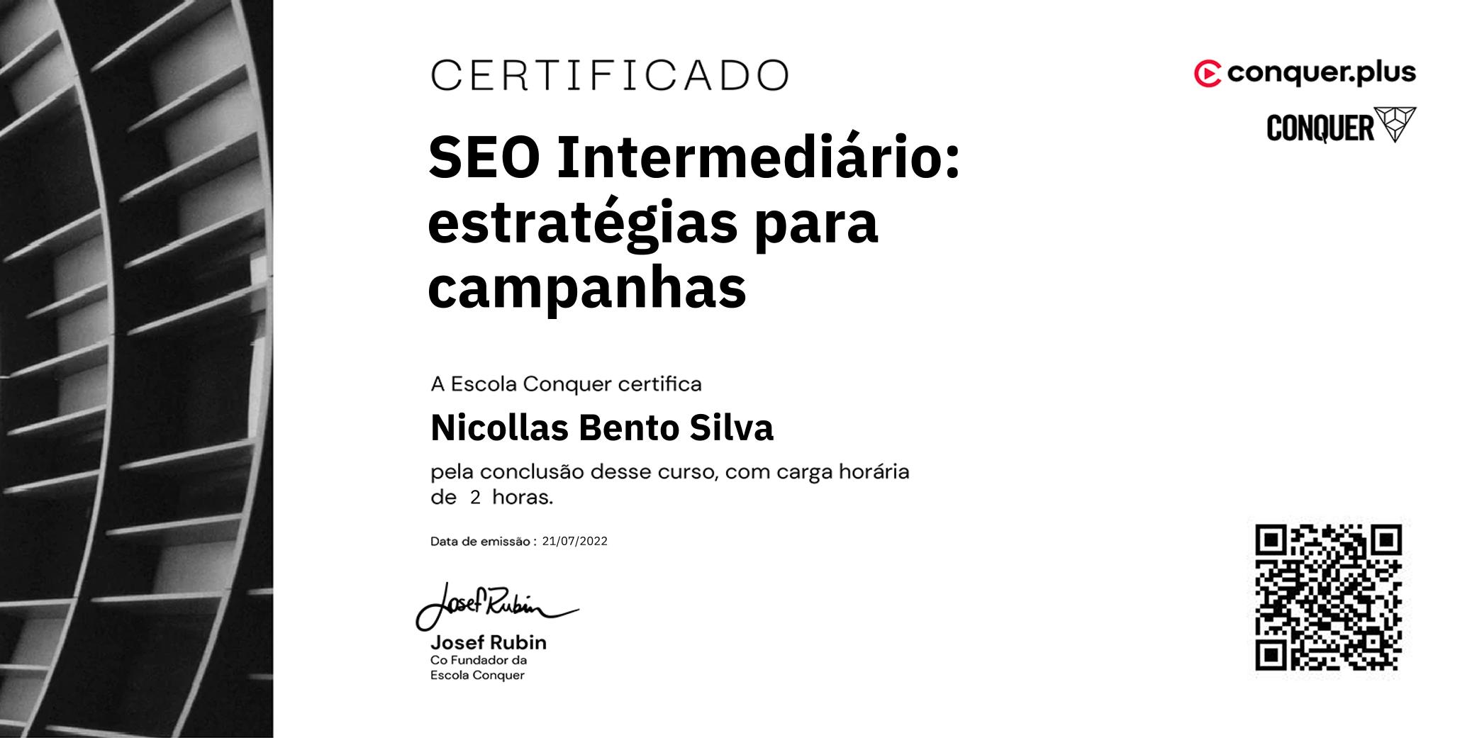 Certificado de SEO Intermediário: estratégias para campanhas
